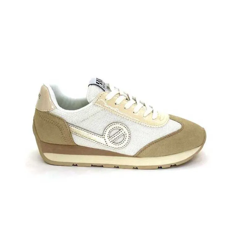No Name Baskets Running City Run Jogger W Daim Textile Blanc Beige Discount