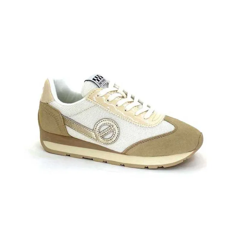 No Name Baskets Running City Run Jogger W Daim Textile Blanc Beige Discount