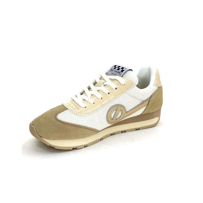 No Name Baskets Running City Run Jogger W Daim Textile Blanc Beige Discount