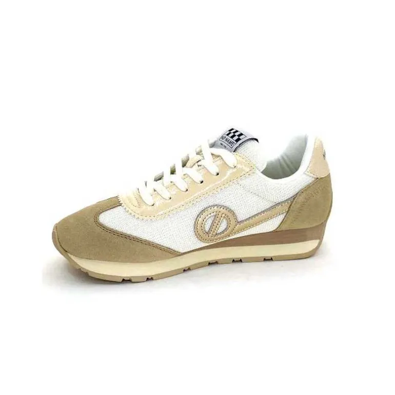 No Name Baskets Running City Run Jogger W Daim Textile Blanc Beige Discount