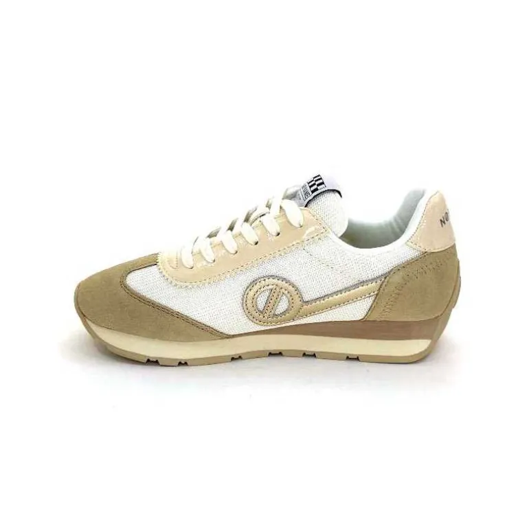 No Name Baskets Running City Run Jogger W Daim Textile Blanc Beige Discount