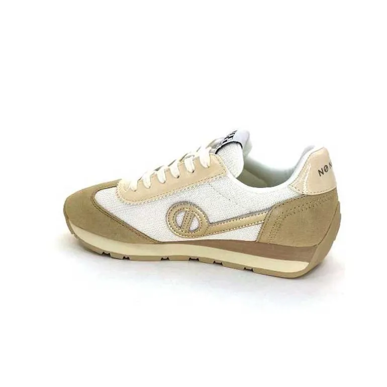 No Name Baskets Running City Run Jogger W Daim Textile Blanc Beige Discount