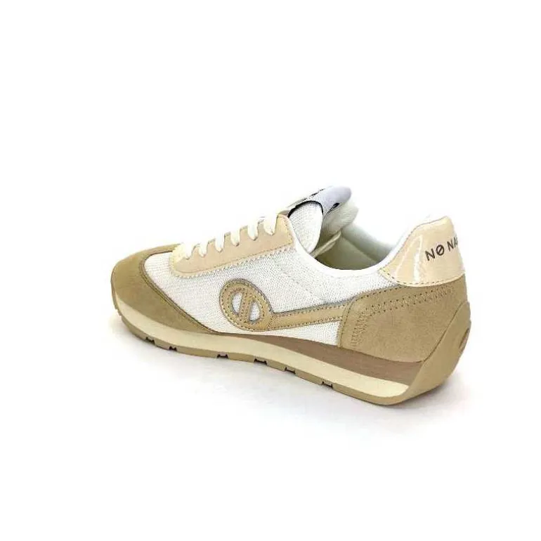 No Name Baskets Running City Run Jogger W Daim Textile Blanc Beige Discount
