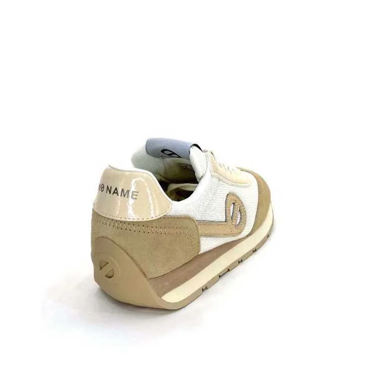 No Name Baskets Running City Run Jogger W Daim Textile Blanc Beige Discount