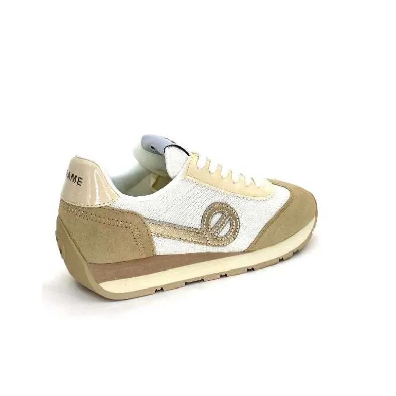No Name Baskets Running City Run Jogger W Daim Textile Blanc Beige Discount