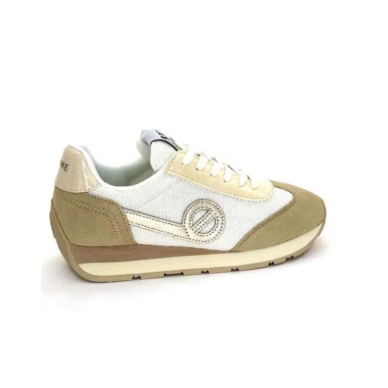 No Name Baskets Running City Run Jogger W Daim Textile Blanc Beige Discount
