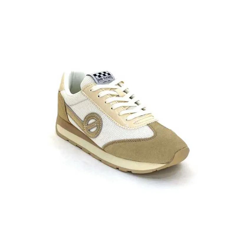 No Name Baskets Running City Run Jogger W Daim Textile Blanc Beige Discount