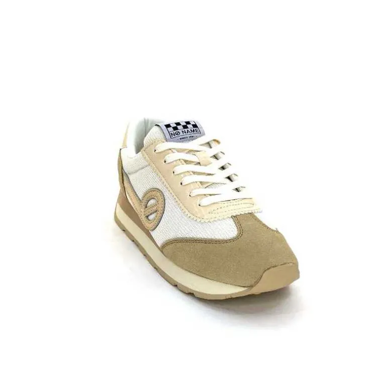 No Name Baskets Running City Run Jogger W Daim Textile Blanc Beige Discount