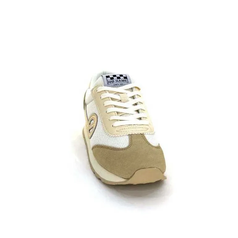 No Name Baskets Running City Run Jogger W Daim Textile Blanc Beige Discount