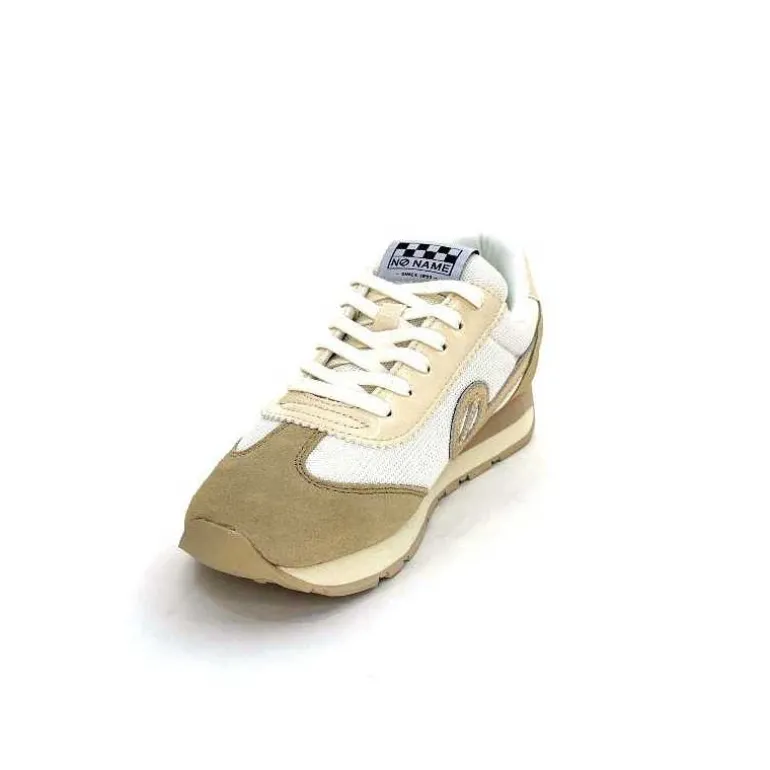 No Name Baskets Running City Run Jogger W Daim Textile Blanc Beige Discount