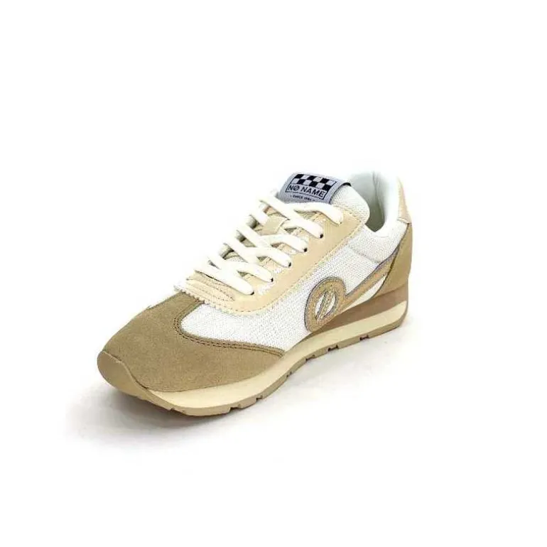 No Name Baskets Running City Run Jogger W Daim Textile Blanc Beige Discount
