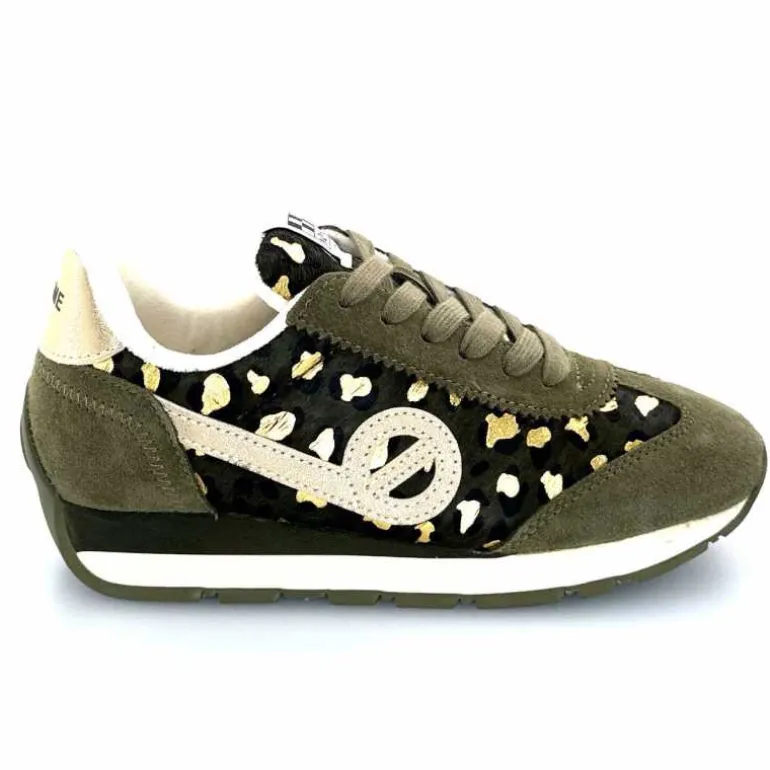 No Name Baskets Running City Run Jogger W Daim Léopard Doré Kaki Shop