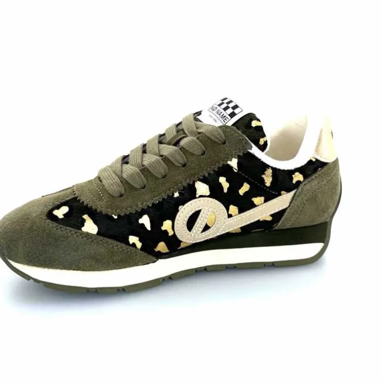 No Name Baskets Running City Run Jogger W Daim Léopard Doré Kaki Shop