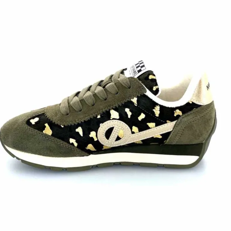No Name Baskets Running City Run Jogger W Daim Léopard Doré Kaki Shop