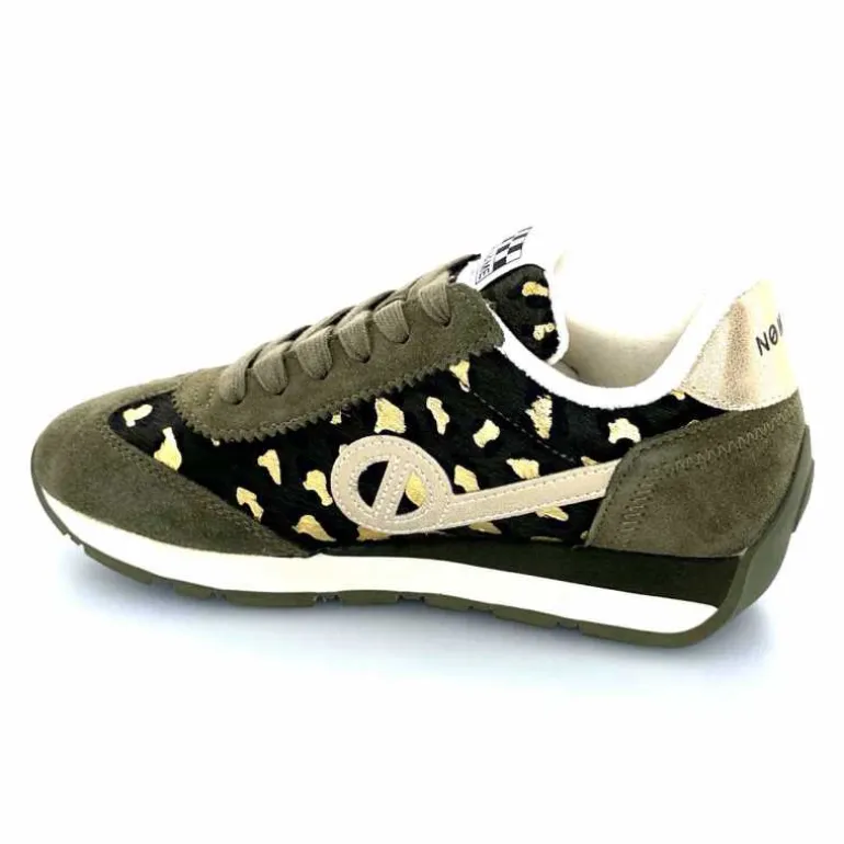 No Name Baskets Running City Run Jogger W Daim Léopard Doré Kaki Shop