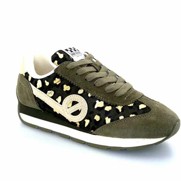 No Name Baskets Running City Run Jogger W Daim Léopard Doré Kaki Shop