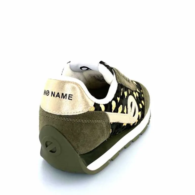 No Name Baskets Running City Run Jogger W Daim Léopard Doré Kaki Shop