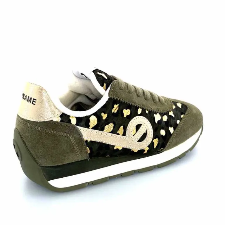 No Name Baskets Running City Run Jogger W Daim Léopard Doré Kaki Shop