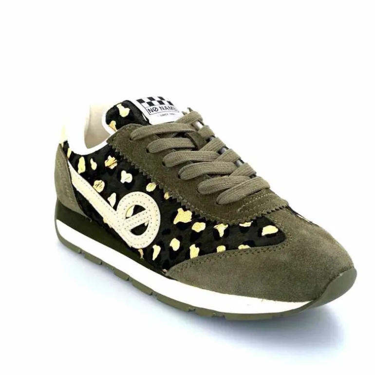 No Name Baskets Running City Run Jogger W Daim Léopard Doré Kaki Shop