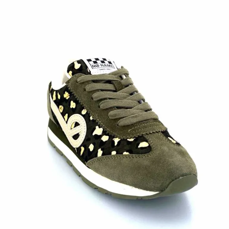 No Name Baskets Running City Run Jogger W Daim Léopard Doré Kaki Shop