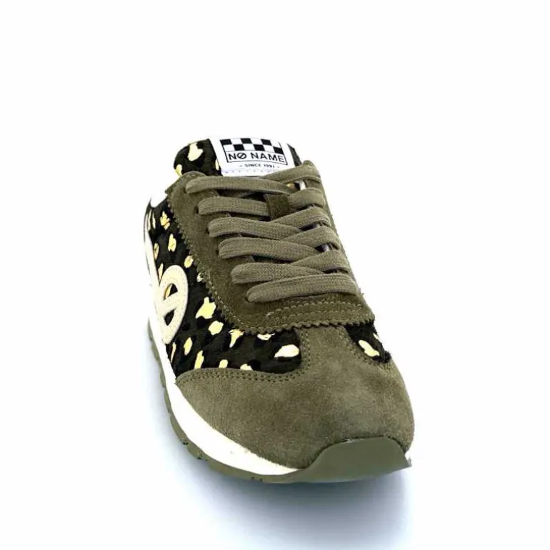 No Name Baskets Running City Run Jogger W Daim Léopard Doré Kaki Shop