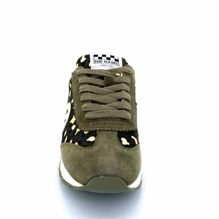 No Name Baskets Running City Run Jogger W Daim Léopard Doré Kaki Shop