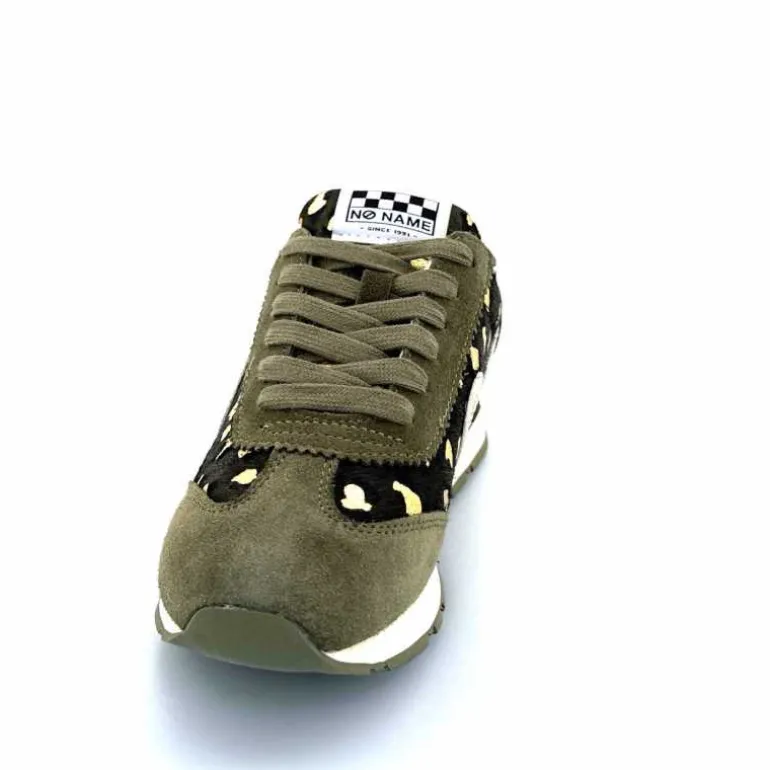 No Name Baskets Running City Run Jogger W Daim Léopard Doré Kaki Shop