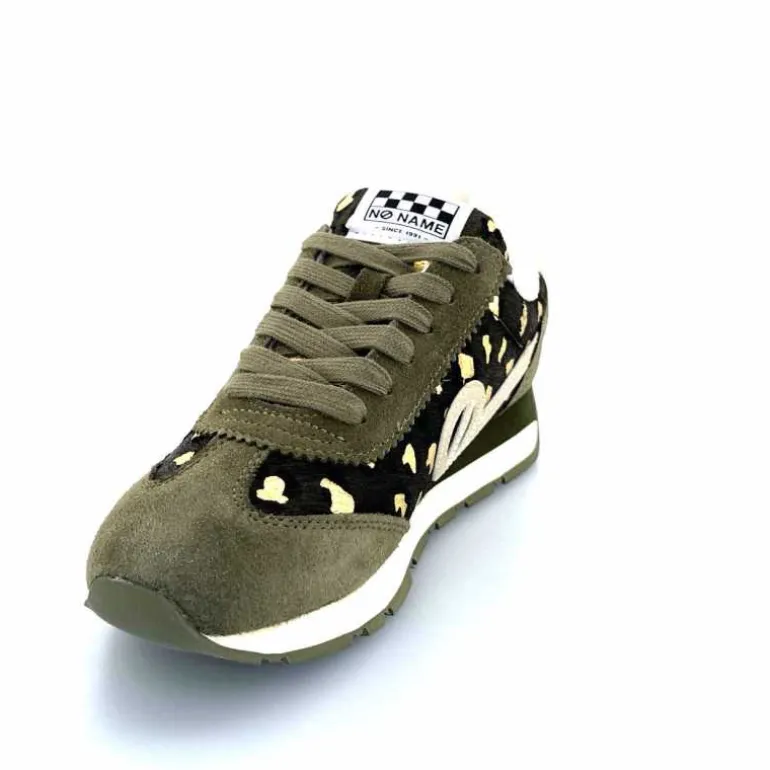 No Name Baskets Running City Run Jogger W Daim Léopard Doré Kaki Shop