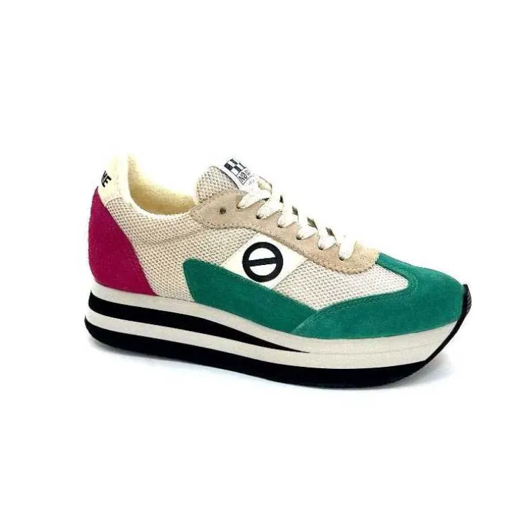 No Name Baskets Running Flex M Jogger W Daim Fuchsia Textile Beige Vert Flash Sale
