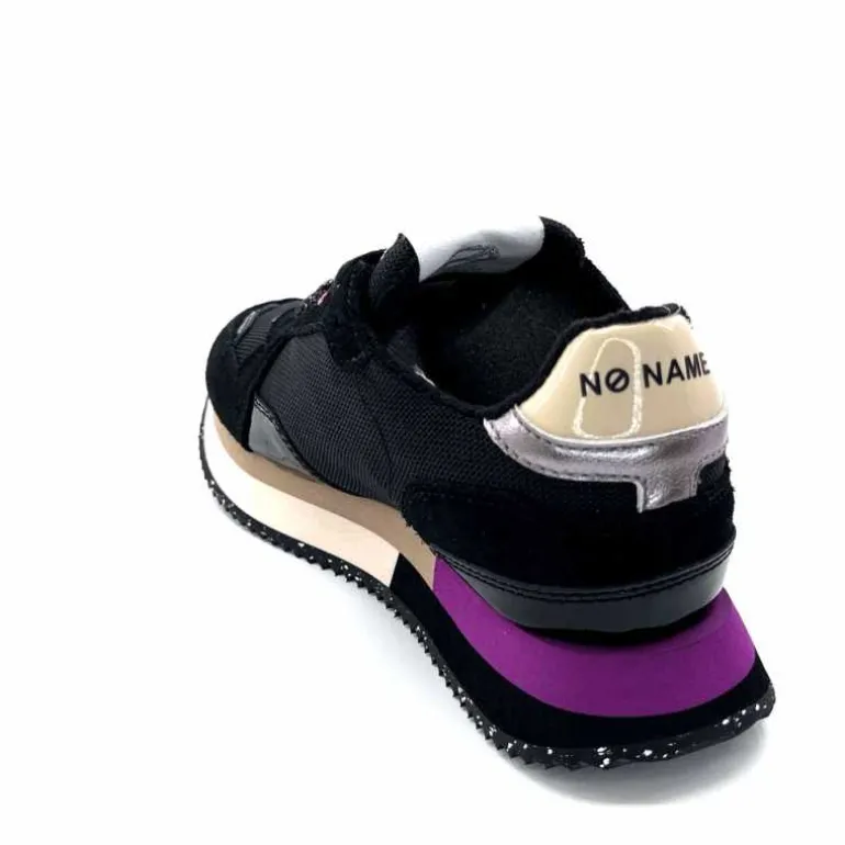 No Name Baskets Running Mia Jogger W Cuir Noir Fushia FushiaNoir Hot