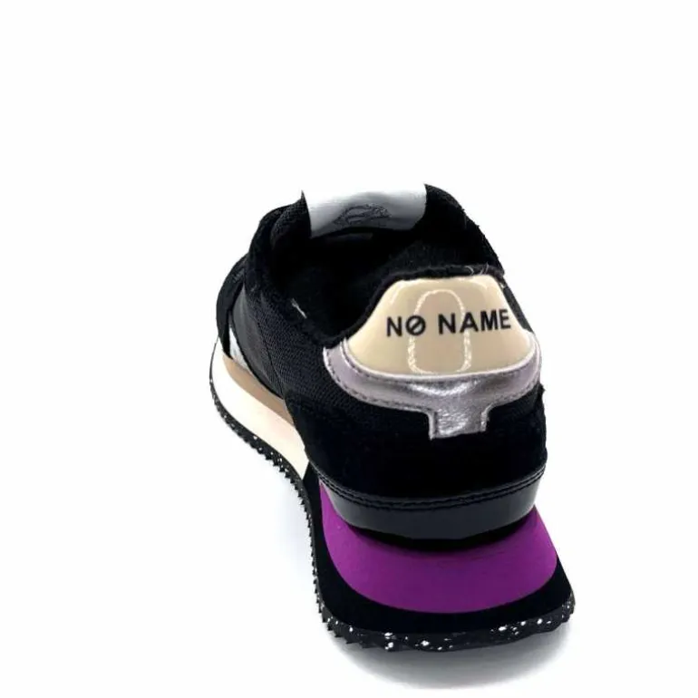No Name Baskets Running Mia Jogger W Cuir Noir Fushia FushiaNoir Hot