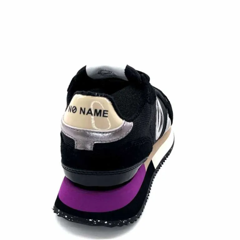 No Name Baskets Running Mia Jogger W Cuir Noir Fushia FushiaNoir Hot