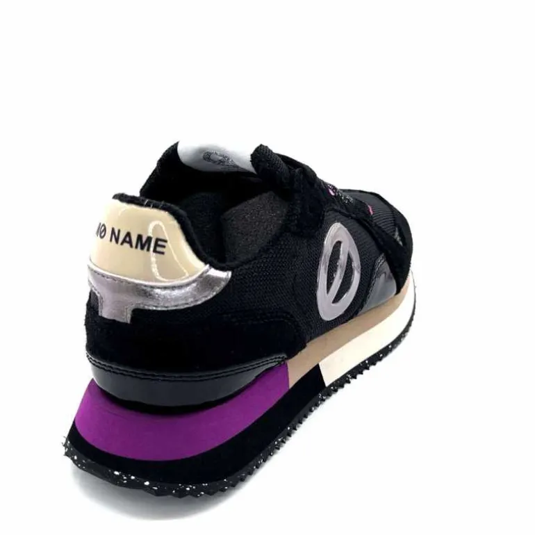 No Name Baskets Running Mia Jogger W Cuir Noir Fushia FushiaNoir Hot