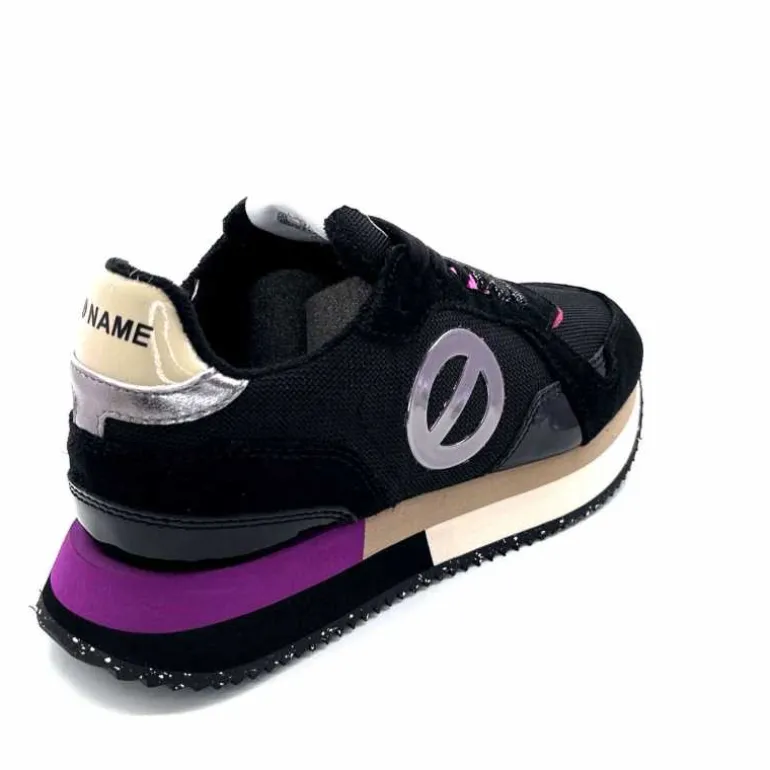 No Name Baskets Running Mia Jogger W Cuir Noir Fushia FushiaNoir Hot