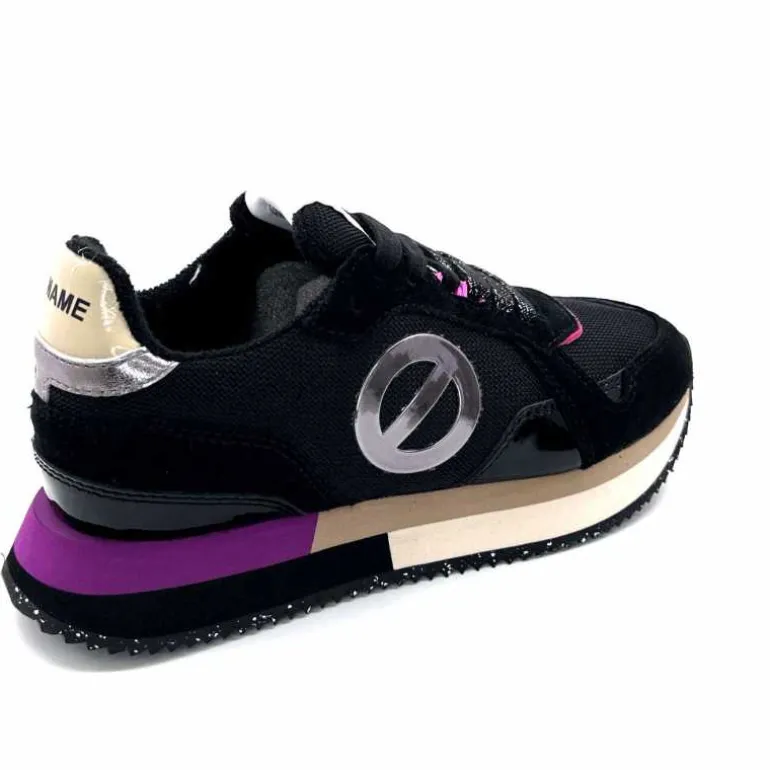 No Name Baskets Running Mia Jogger W Cuir Noir Fushia FushiaNoir Hot