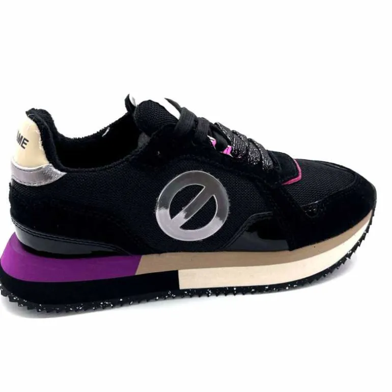 No Name Baskets Running Mia Jogger W Cuir Noir Fushia FushiaNoir Hot