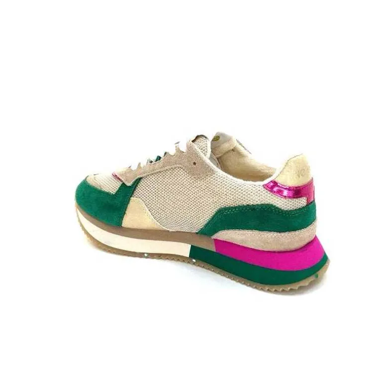 No Name Baskets Running Mia Jogger W Daim Émeraude Beige Textile Beige et Fushia Vert Cheap