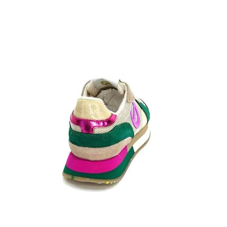 No Name Baskets Running Mia Jogger W Daim Émeraude Beige Textile Beige et Fushia Vert Cheap