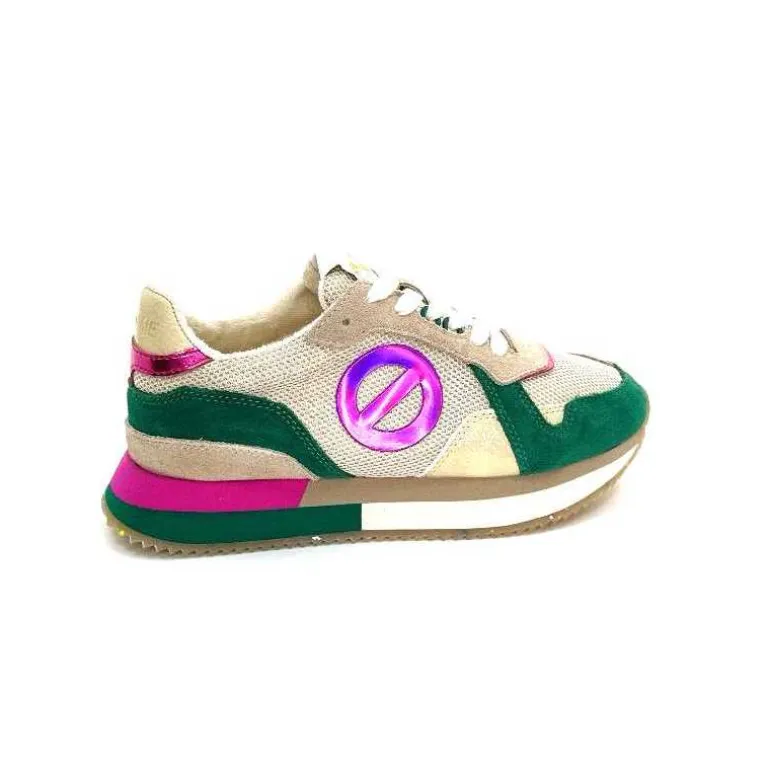 No Name Baskets Running Mia Jogger W Daim Émeraude Beige Textile Beige et Fushia Vert Cheap