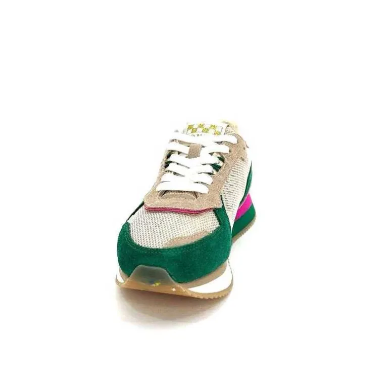 No Name Baskets Running Mia Jogger W Daim Émeraude Beige Textile Beige et Fushia Vert Cheap