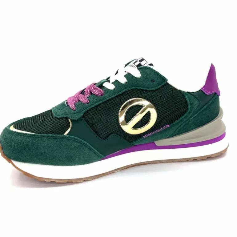 No Name Baskets Running Tova Runner W Daim Vert Textile Vert Blanc Violet BlancFushiaVert Flash Sale