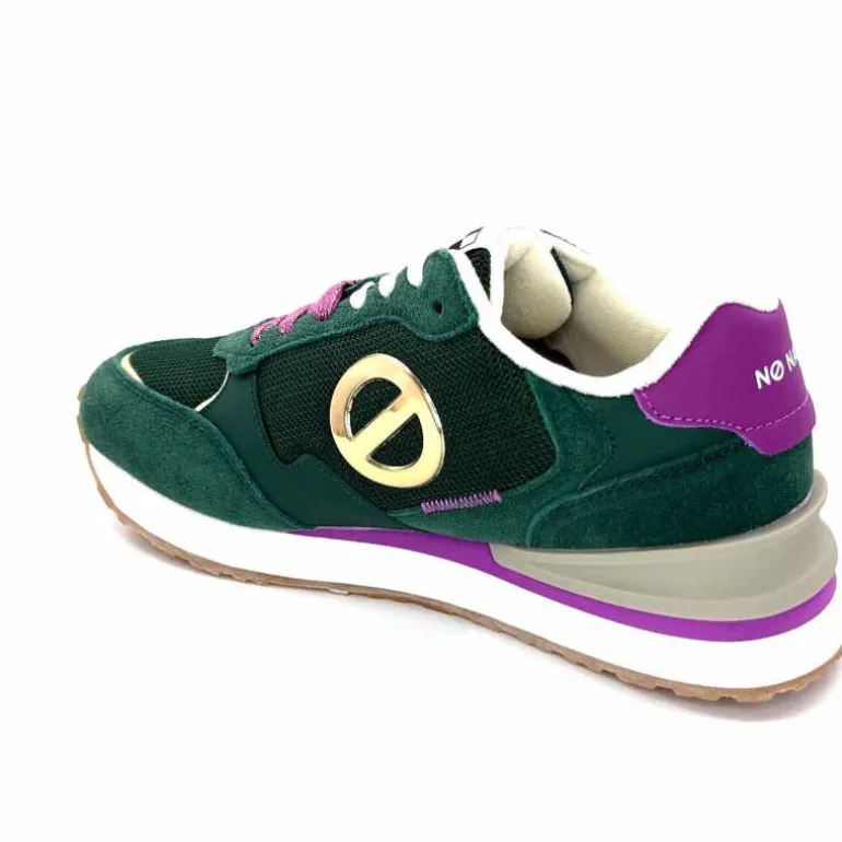 No Name Baskets Running Tova Runner W Daim Vert Textile Vert Blanc Violet BlancFushiaVert Flash Sale