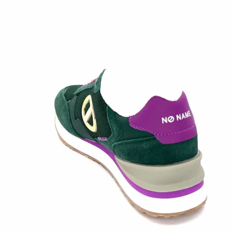 No Name Baskets Running Tova Runner W Daim Vert Textile Vert Blanc Violet BlancFushiaVert Flash Sale