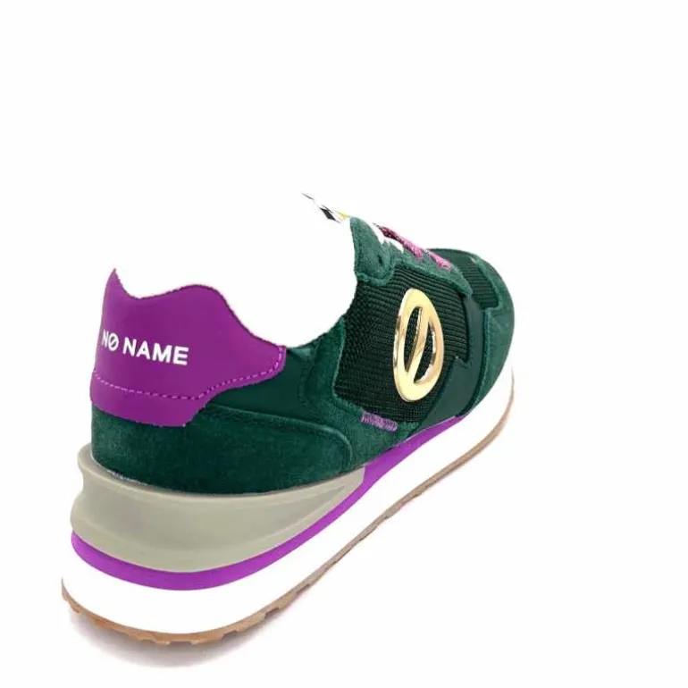 No Name Baskets Running Tova Runner W Daim Vert Textile Vert Blanc Violet BlancFushiaVert Flash Sale