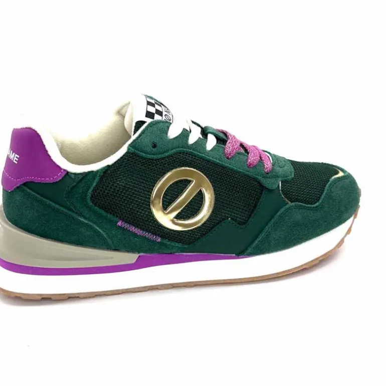 No Name Baskets Running Tova Runner W Daim Vert Textile Vert Blanc Violet BlancFushiaVert Flash Sale