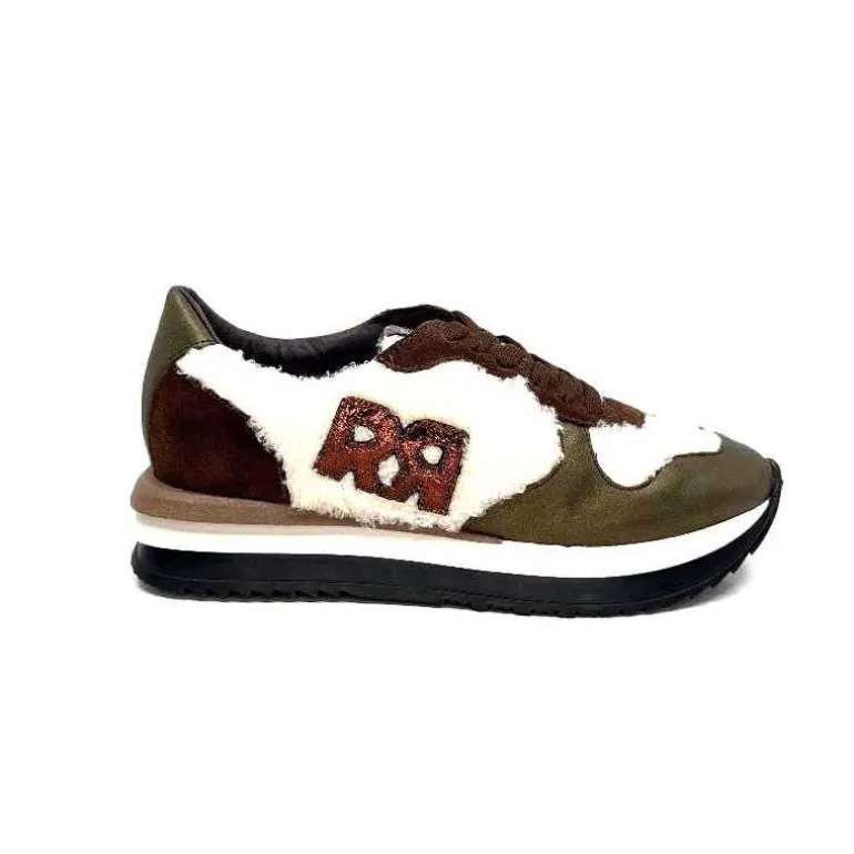 Requin Baskets Running Reqins Urielle Cuir Textile Ecru Marron Hot