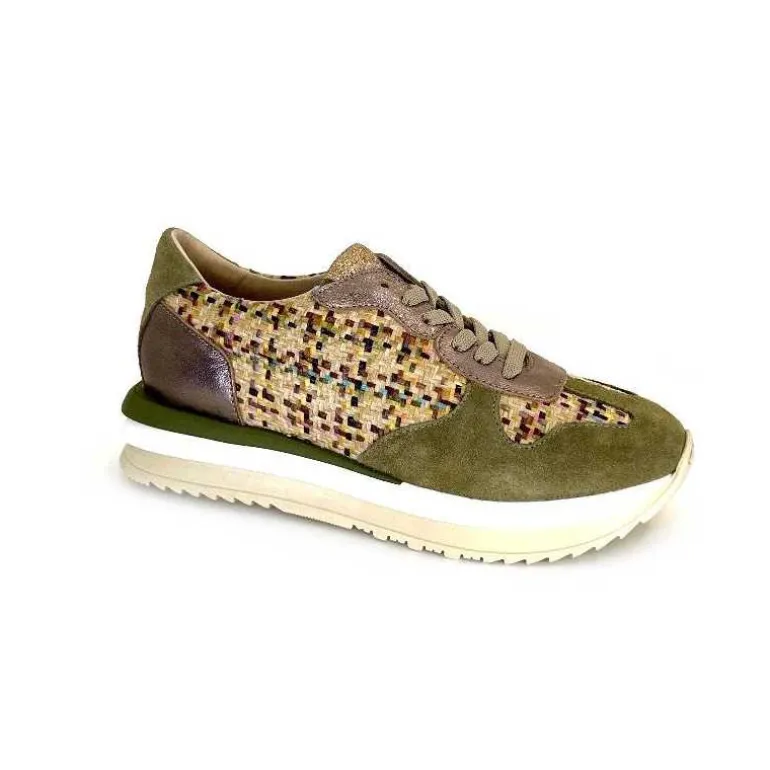 Requin Baskets Running Reqins Ursula Daim Raffia Multicolore Kaki Cheap