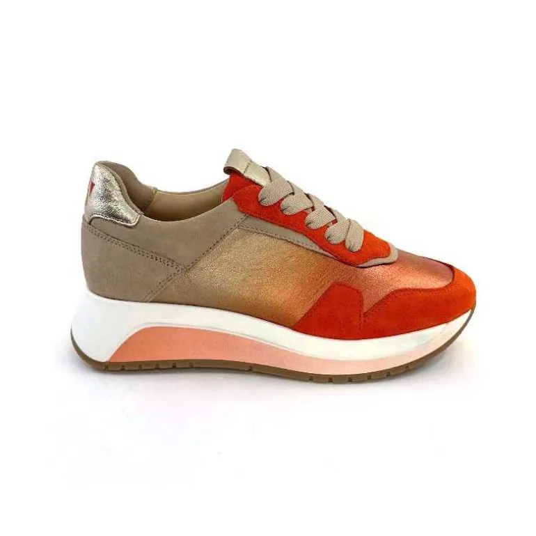 Softwaves Baskets Running 89401011 Cuir Daim Beige Orange Sale