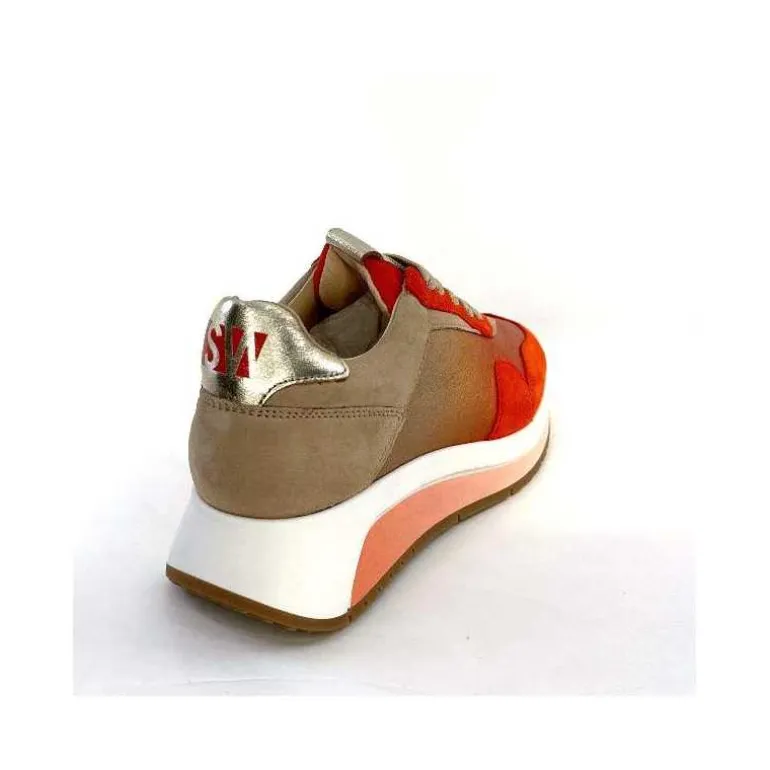 Softwaves Baskets Running 89401011 Cuir Daim Beige Orange Sale