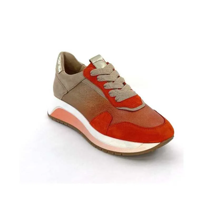 Softwaves Baskets Running 89401011 Cuir Daim Beige Orange Sale